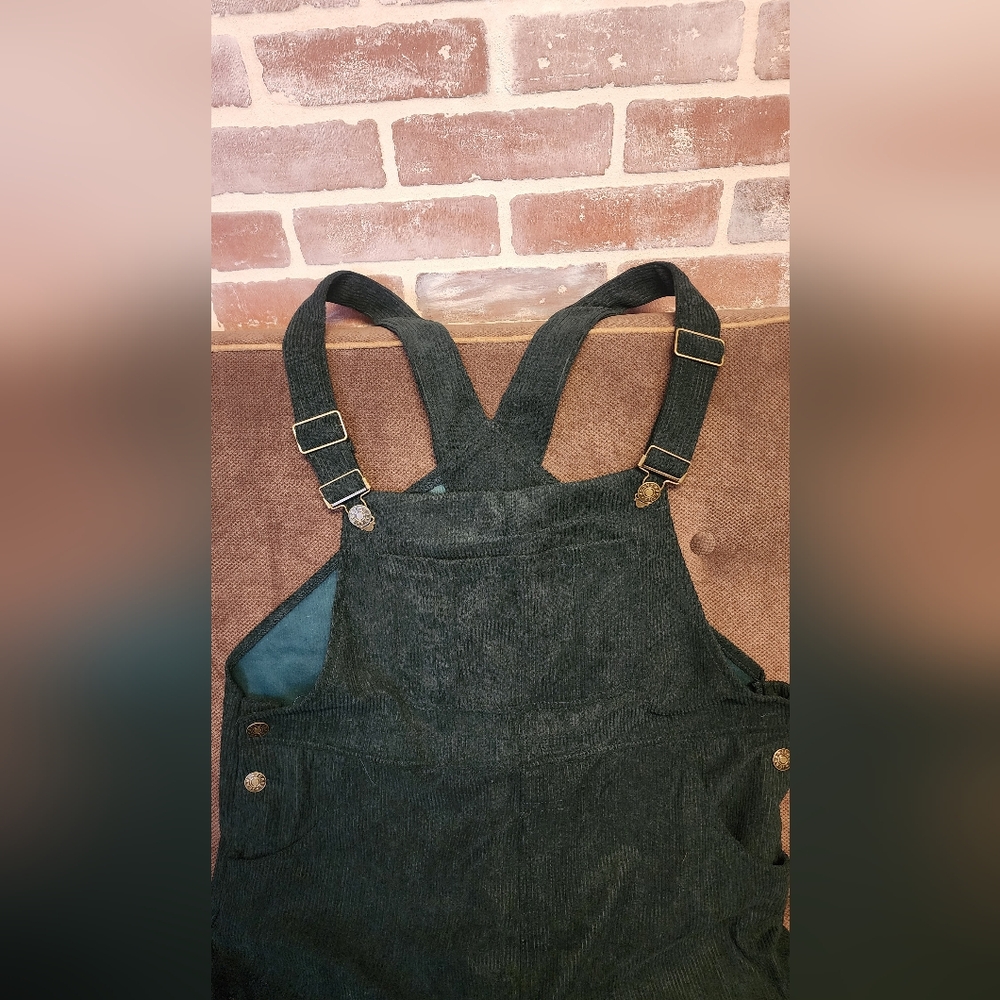 Dark Green Corduroy Overalls